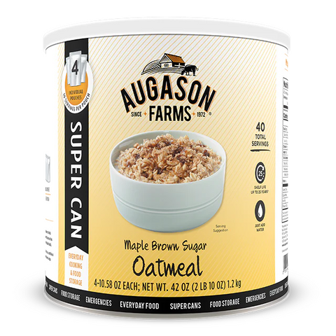 Augason Farms Maple Brown Sugar Oatmeal Super Can