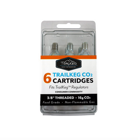 TrailKeg Six Pack 16 Gram CO2 Cartridges Food Grade