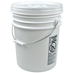 White Food Grade Bucket with Lid - 5 Gallon (6 Pack)