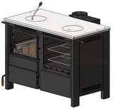 Heco 420 Wood Cookstove with Solid Polished Steel Top