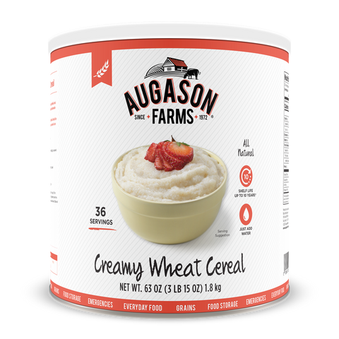 Augason Farms Creamy Wheat Cereal #10 Can